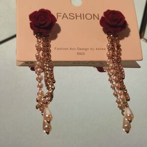 Elegant Rose Drop Earrings